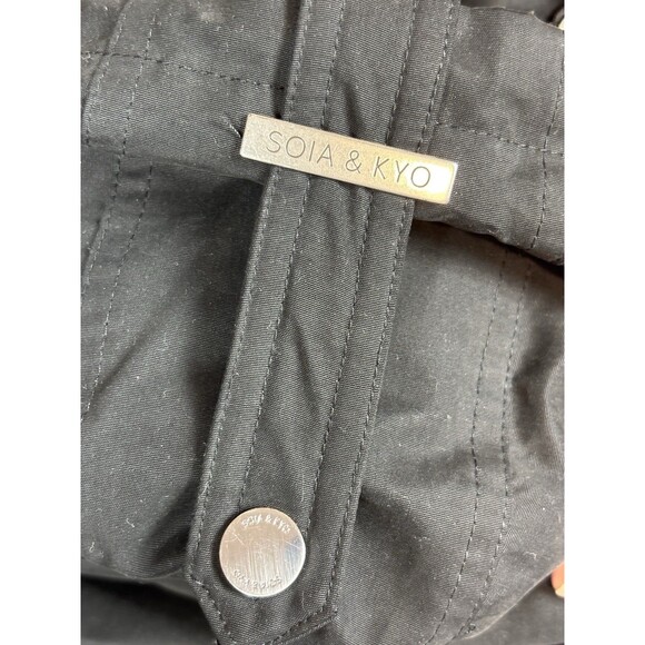 Soia & Koi Revolve Utility Jacket Anorak Black Size XL Hooded Pockets Rain Coat - Picture 13 of 16